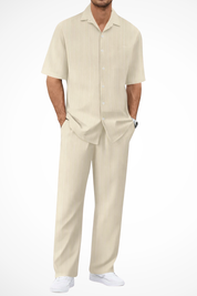 Dorian Ashworth | Black Stripe Relaxed Co-Ord Set for Men