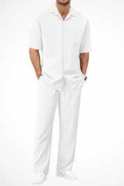 Dorian Ashworth | Black Stripe Relaxed Co-Ord Set for Men