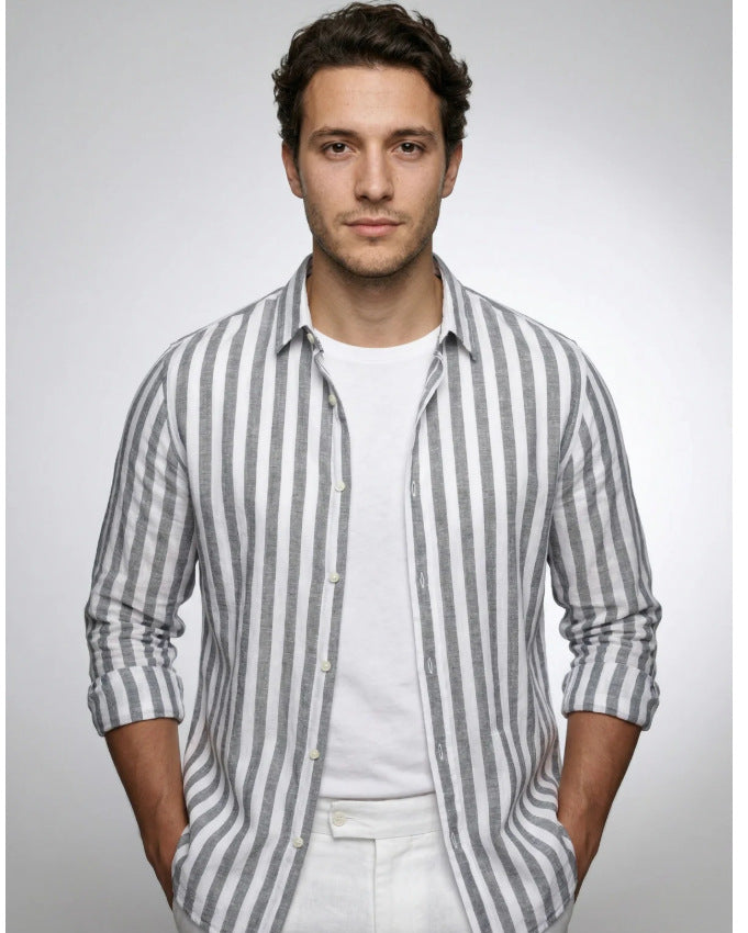 Callum Ashford | Luxury Striped Linen Shirt for Men