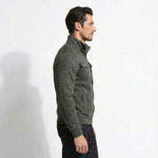 Armand Leclerc | Black Slim Fit Zip Jacket for Men