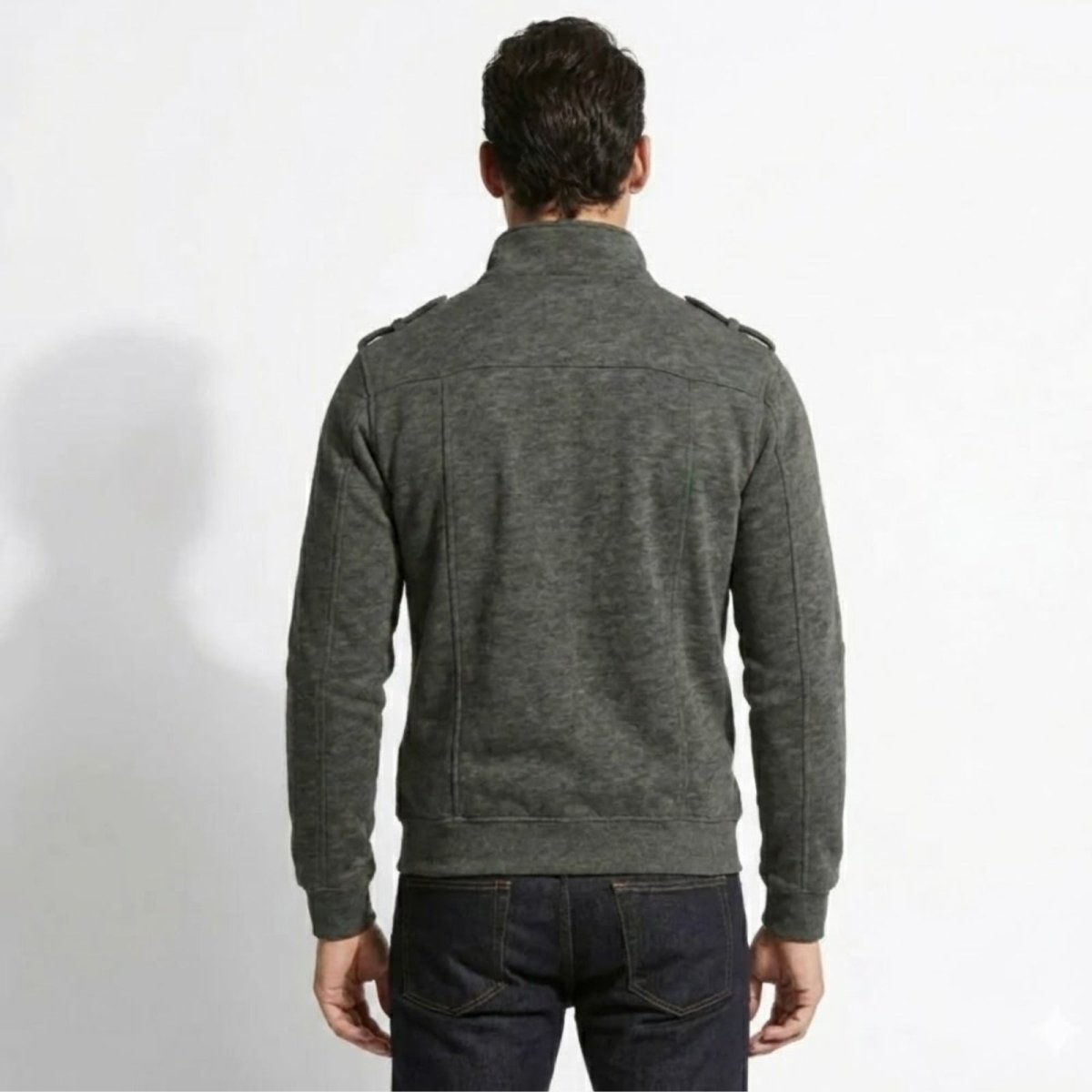 Armand Leclerc | Black Slim Fit Zip Jacket for Men