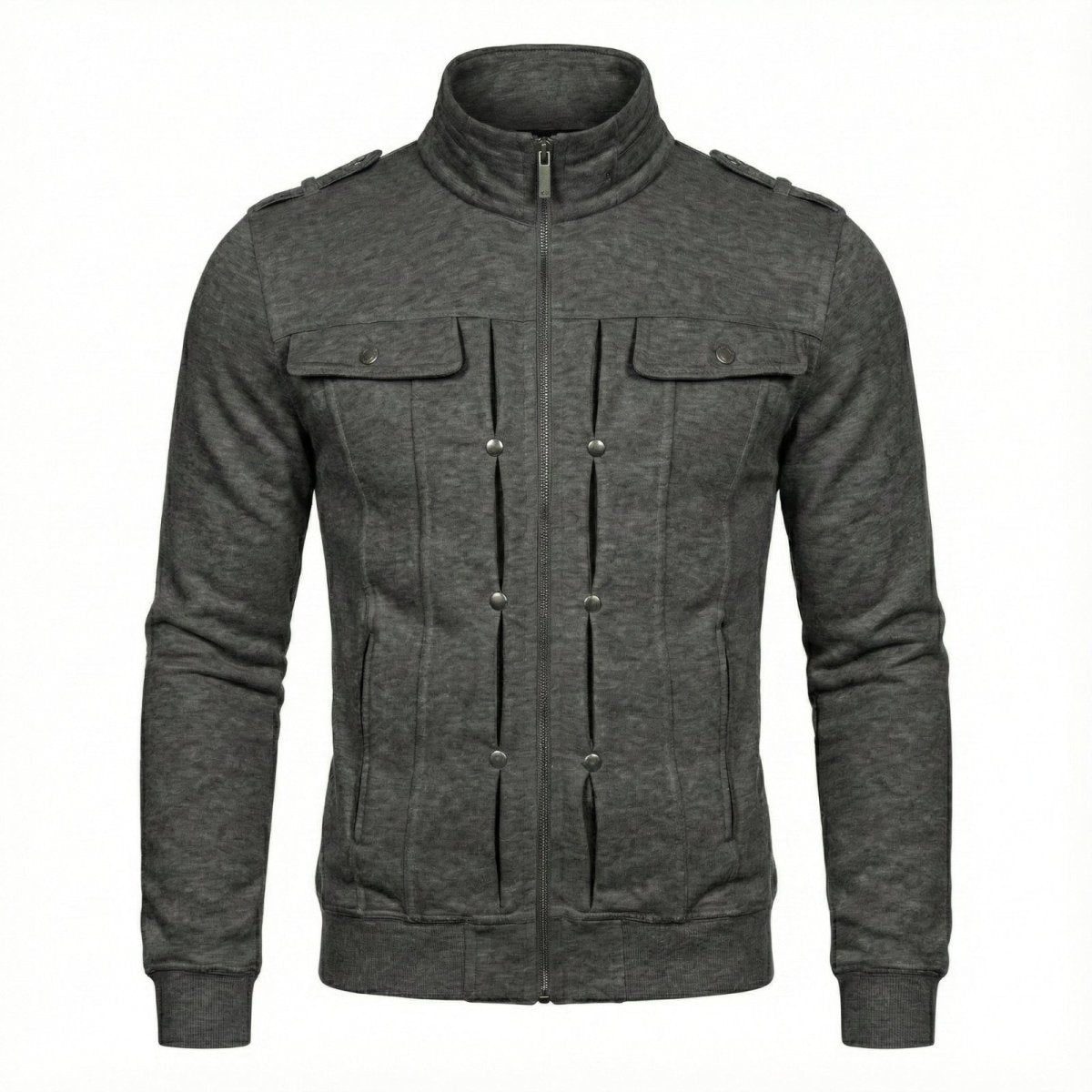 Armand Leclerc | Black Slim Fit Zip Jacket for Men