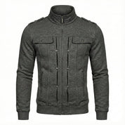 Armand Leclerc | Black Slim Fit Zip Jacket for Men