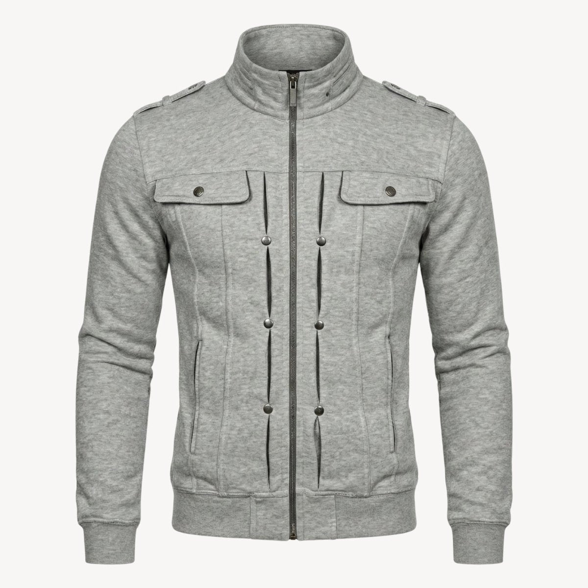 Armand Leclerc | Black Slim Fit Zip Jacket for Men