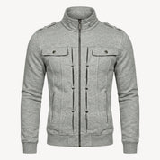 Armand Leclerc | Black Slim Fit Zip Jacket for Men