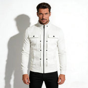 Armand Leclerc | Black Slim Fit Zip Jacket for Men