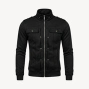 Armand Leclerc | Black Slim Fit Zip Jacket for Men
