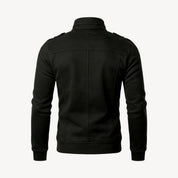 Armand Leclerc | Black Slim Fit Zip Jacket for Men