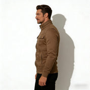 Armand Leclerc | Black Slim Fit Zip Jacket for Men