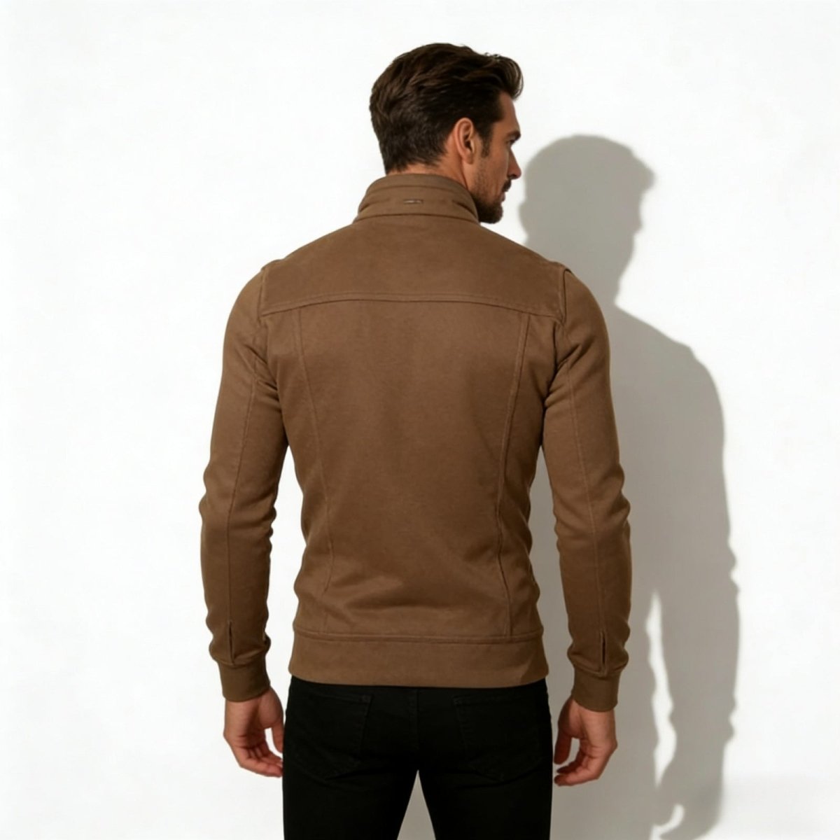 Armand Leclerc | Black Slim Fit Zip Jacket for Men