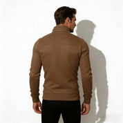 Armand Leclerc | Black Slim Fit Zip Jacket for Men