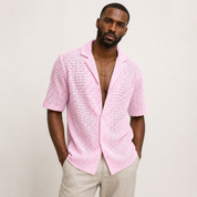 Luca Moretti | Textured Knit Summer Shirt For Men