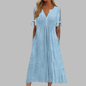 Elena Whitmore | White Broderie Maxi Dress For Women
