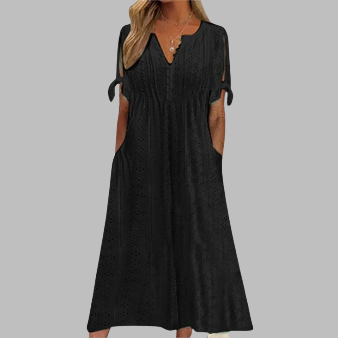 Elena Whitmore | White Broderie Maxi Dress For Women