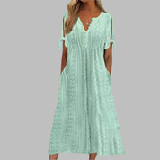 Elena Whitmore | White Broderie Maxi Dress For Women