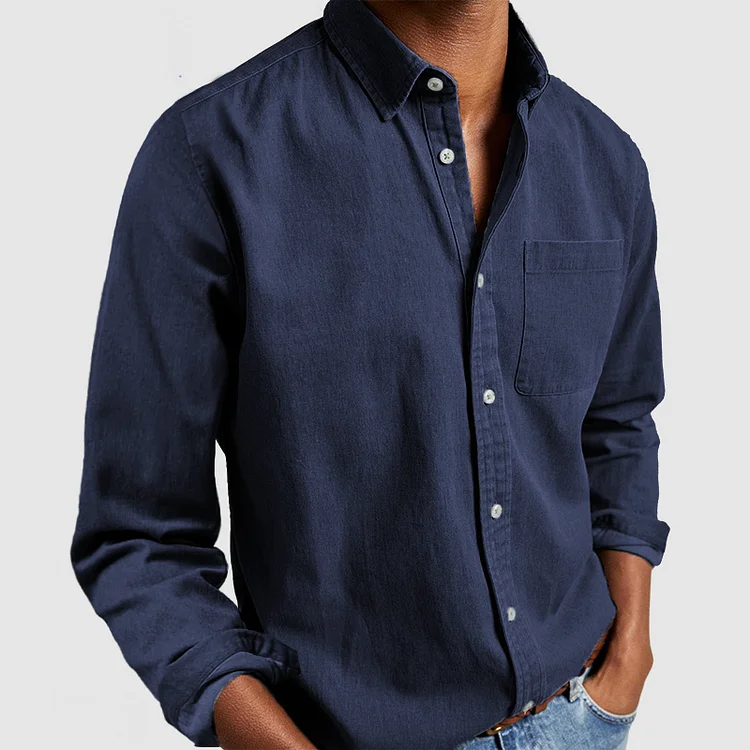 Noah Blake | Classic Linen Button-Up Shirt