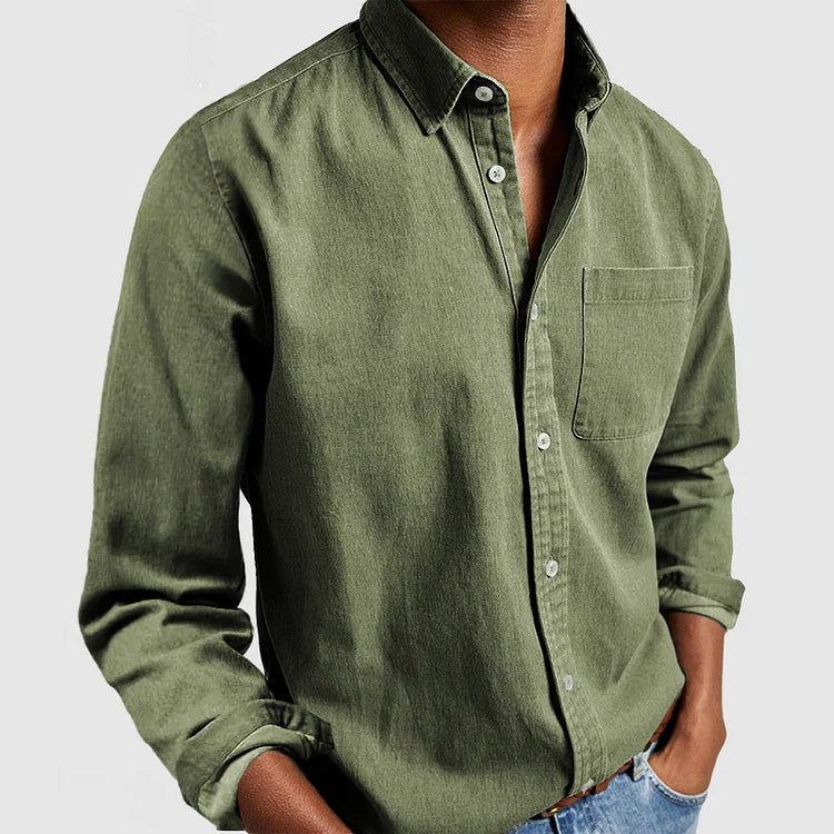 Noah Blake | Classic Linen Button-Up Shirt