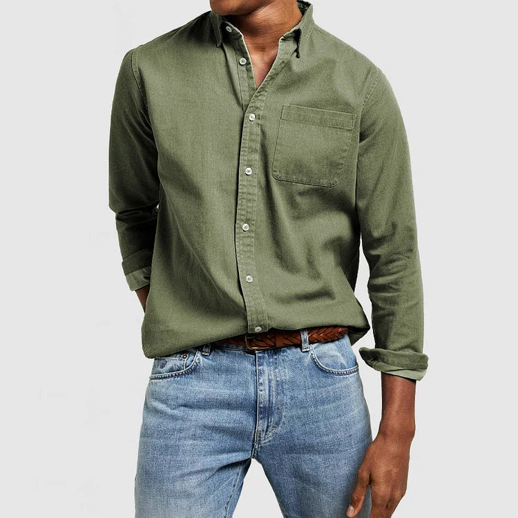 Noah Blake | Classic Linen Button-Up Shirt