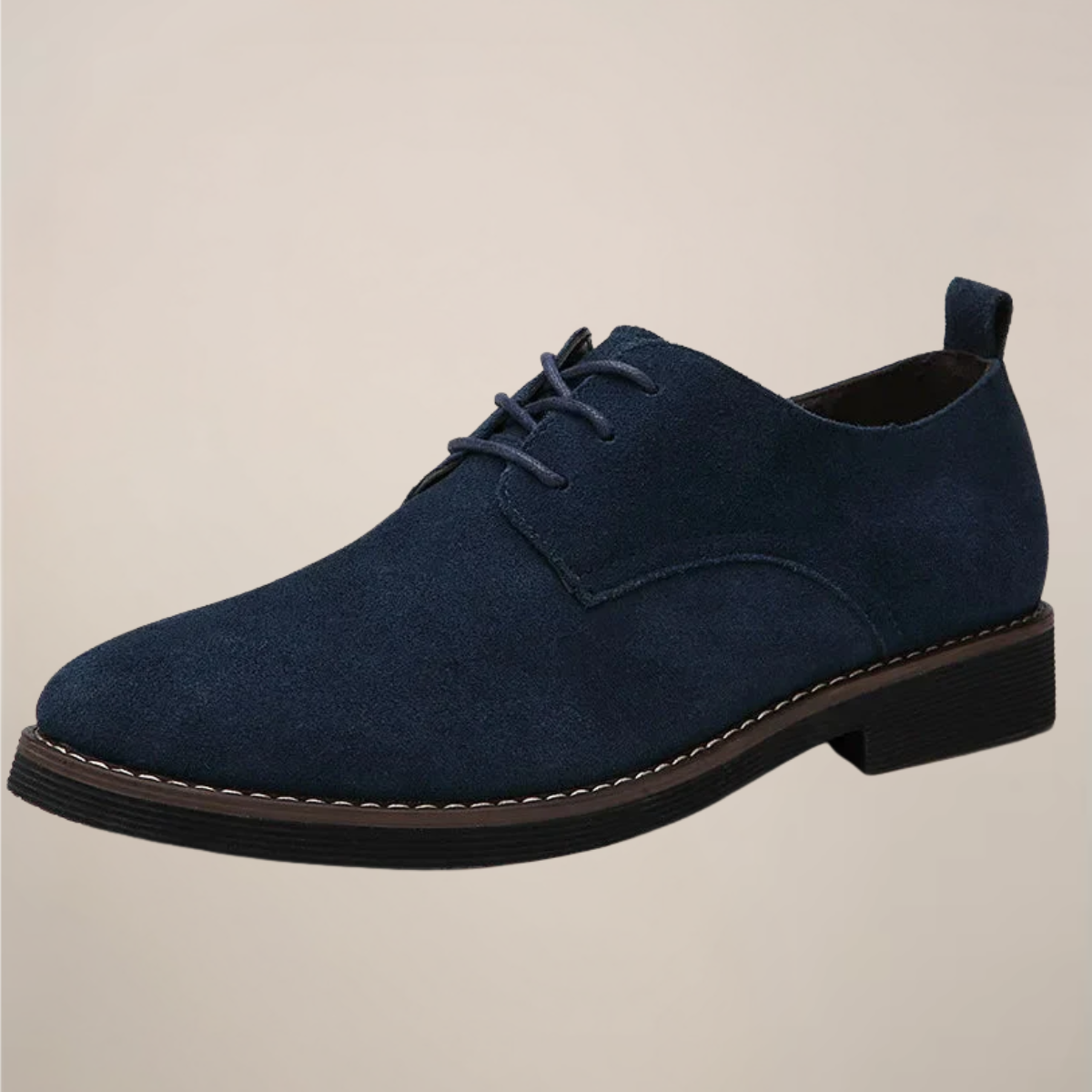 Reginald Ashbourne | Navy Blue Suede Derby Lace-Up Shoes for Men