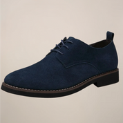 Reginald Ashbourne | Navy Blue Suede Derby Lace-Up Shoes for Men