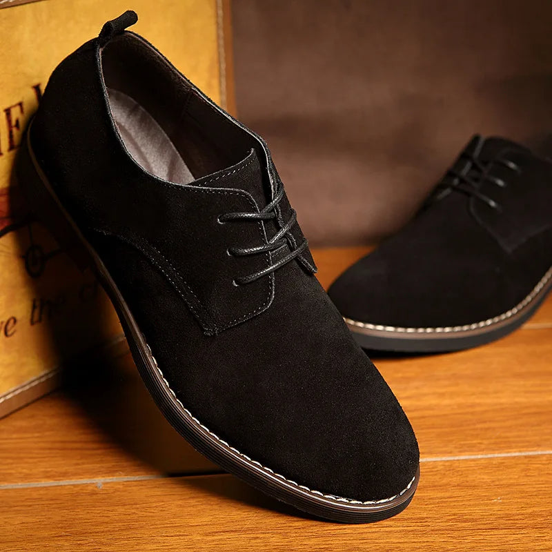 Reginald Ashbourne | Navy Blue Suede Derby Lace-Up Shoes for Men