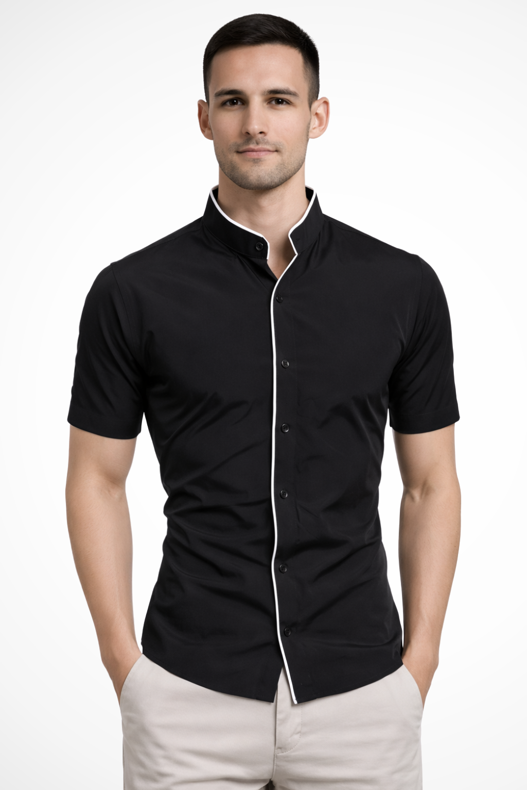 Marco Bellini | Modern Mandarin Shirt For Men