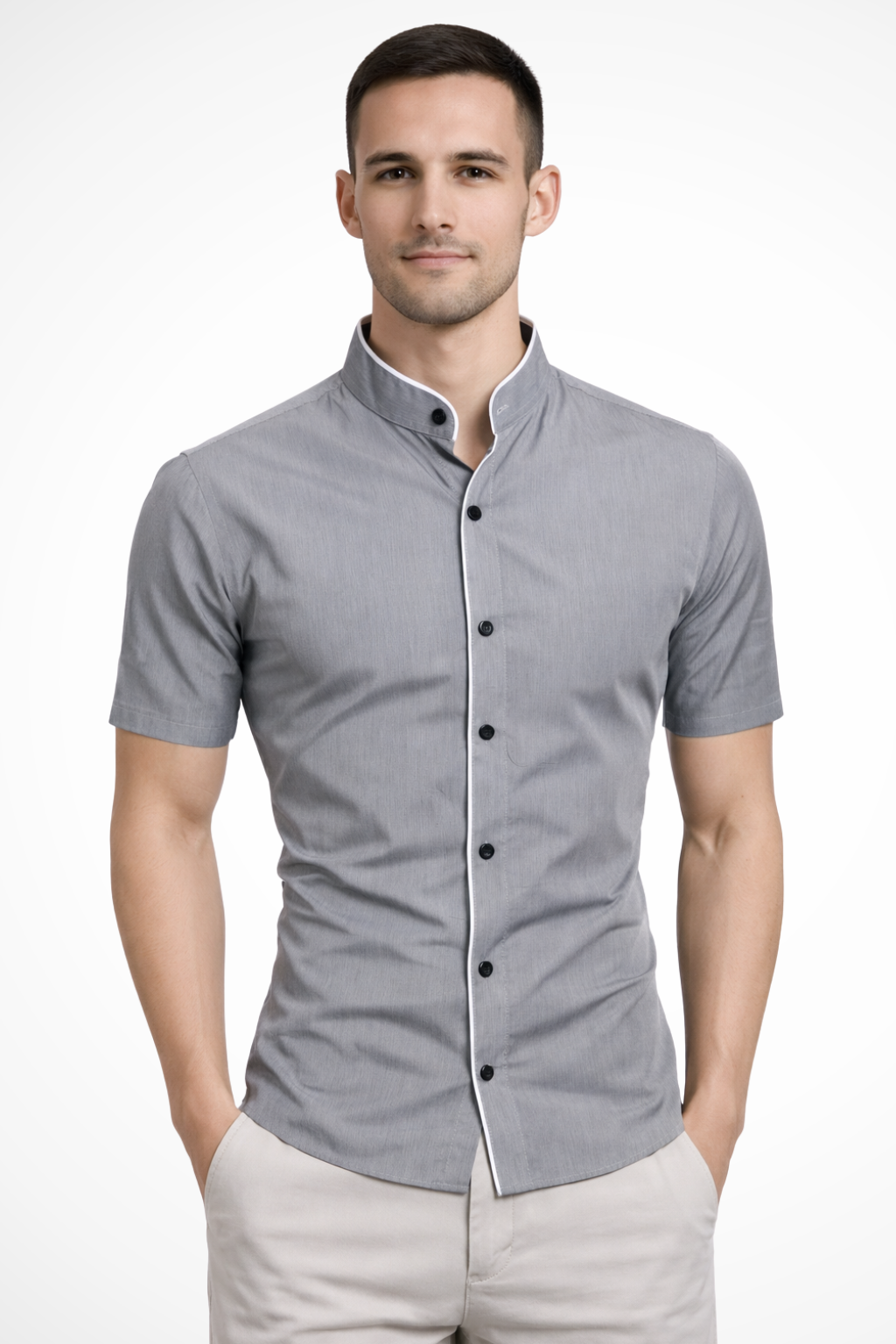 Marco Bellini | Modern Mandarin Shirt For Men