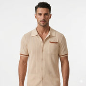 Giacomo Ferrante | Luxury Knit Polo Shirt for Men in Cream