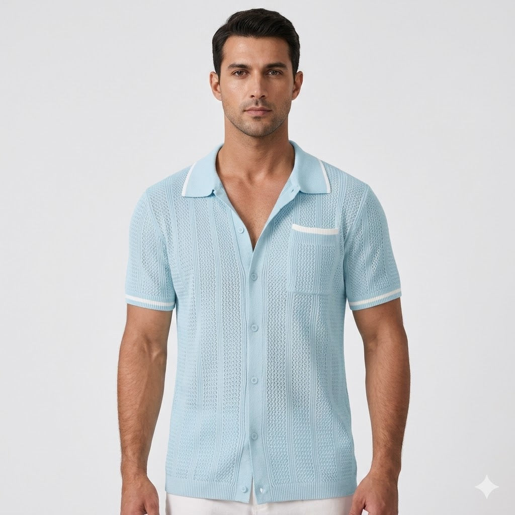 Giacomo Ferrante | Luxury Knit Polo Shirt for Men in Cream