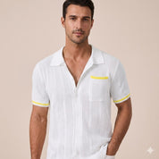 Giacomo Ferrante | Luxury Knit Polo Shirt for Men in Cream