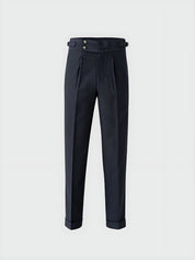 Florian Deschamps | Navy High-Waist Tailored Trousers for Men