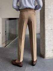Florian Deschamps | Navy High-Waist Tailored Trousers for Men