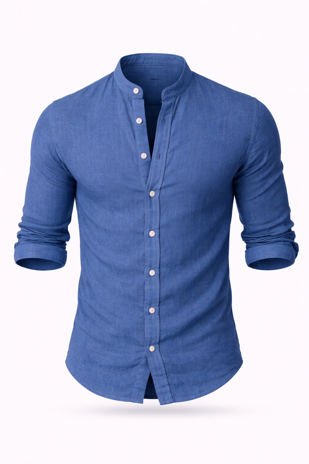 Florent Descartes | Premium Linen Mandarin Collar Shirt for Men