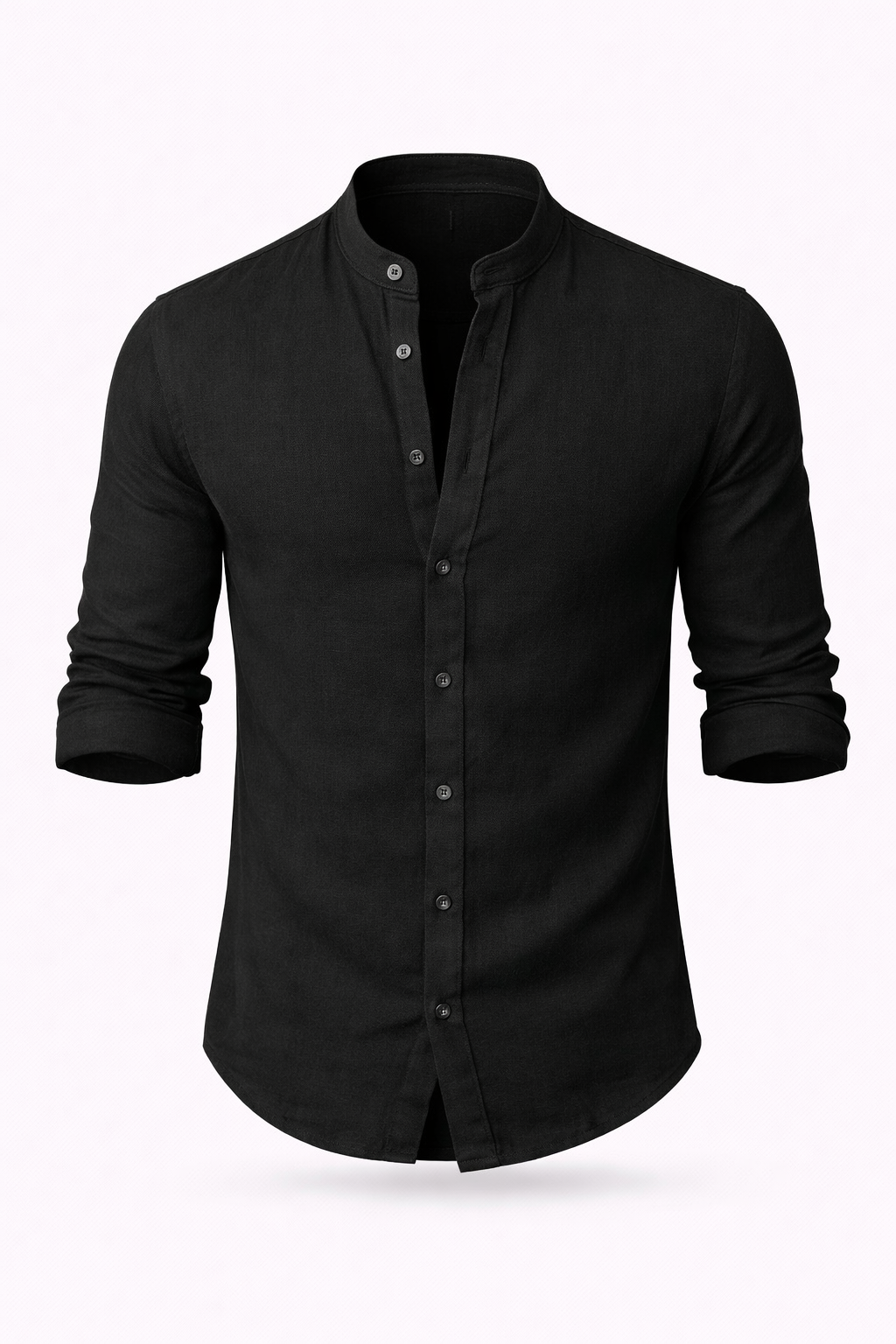 Florent Descartes | Premium Linen Mandarin Collar Shirt for Men