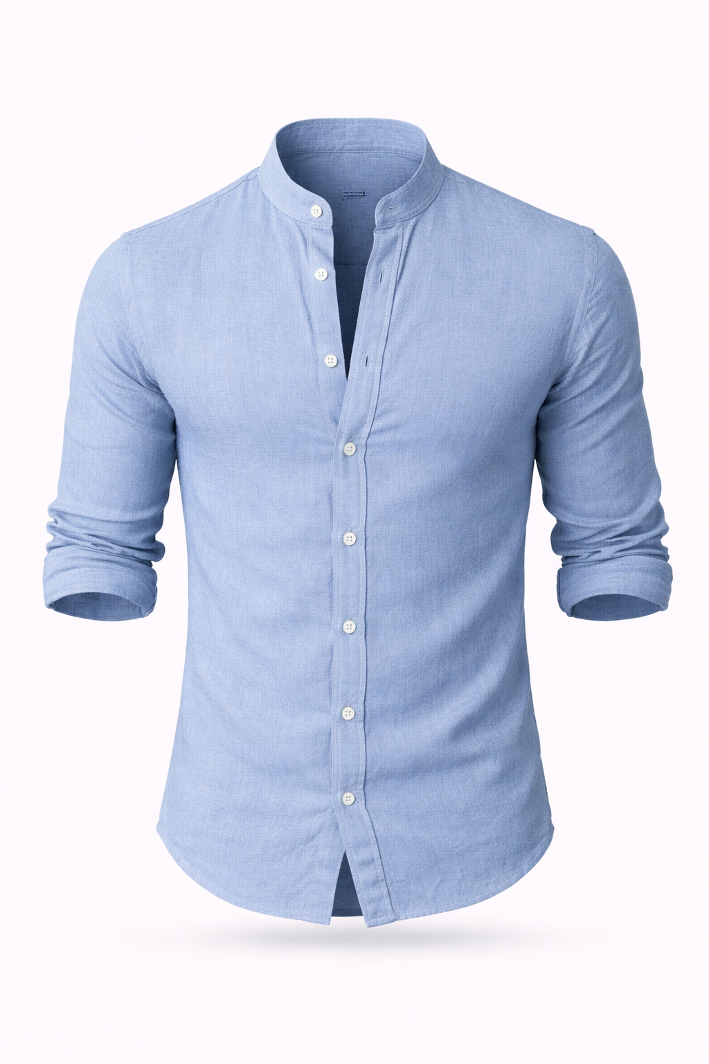 Florent Descartes | Premium Linen Mandarin Collar Shirt for Men