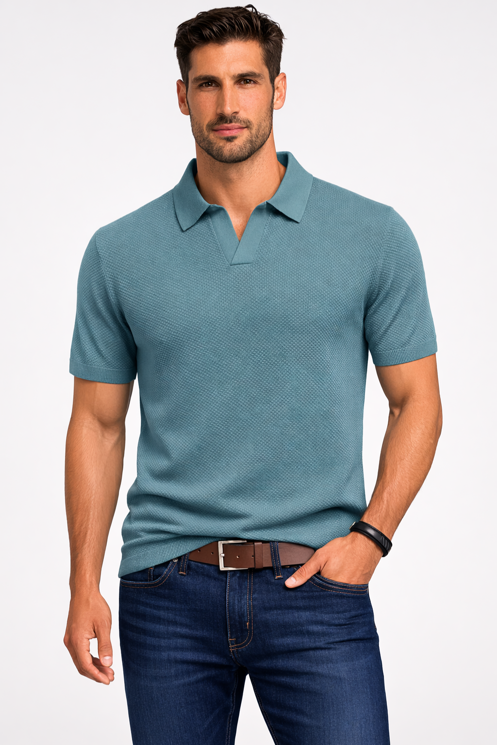 Matteo Bellini | Textured Polo Shirt For Men