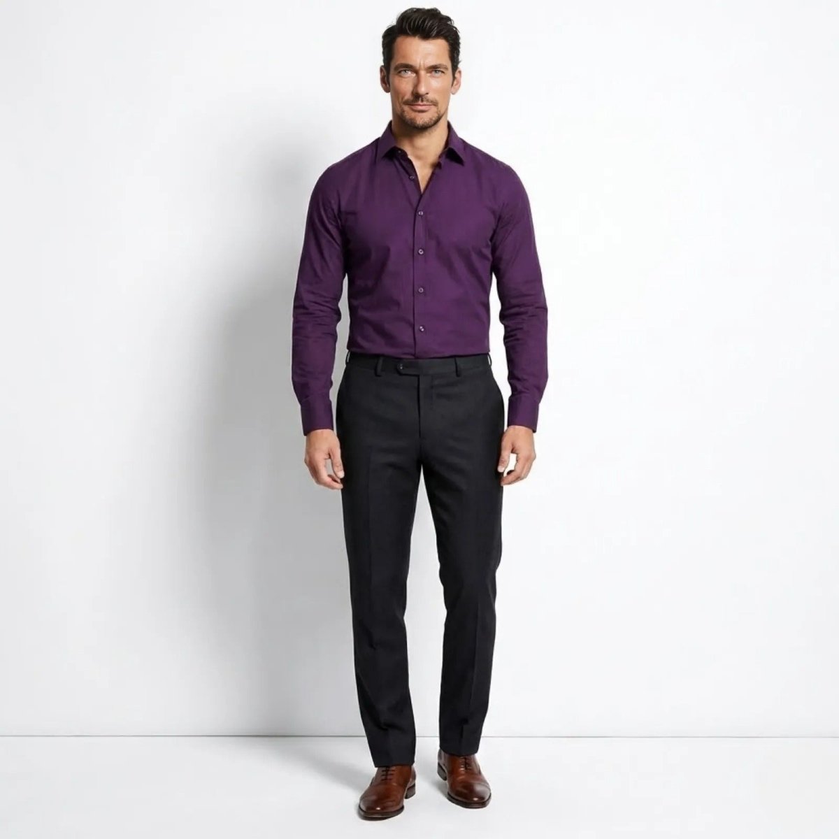 Raffaello Dunmore | Men's Slim Fit Burgundy Formal Shirt