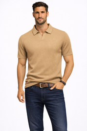 Matteo Ricci | Textured Knit Polo Shirt For Men
