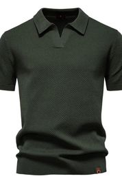 Matteo Ricci | Textured Knit Polo Shirt For Men