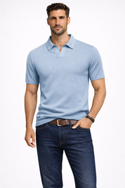 Matteo Ricci | Textured Knit Polo Shirt For Men