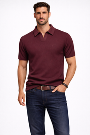 Matteo Ricci | Textured Knit Polo Shirt For Men