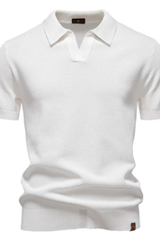 Matteo Ricci | Textured Knit Polo Shirt For Men
