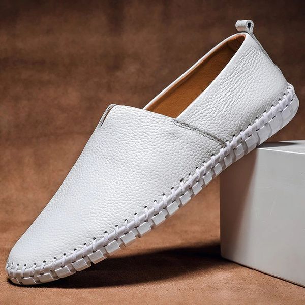 Matteo Romano | Handcrafted Navy Blue Leather Loafers For Men