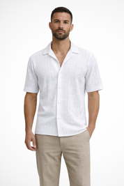 Matteo Sinclair | Chevron Textured Summer Shirt For Men