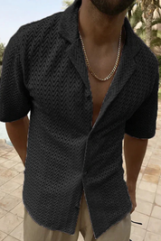 Matteo Sinclair | Chevron Textured Summer Shirt For Men