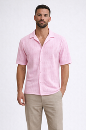 Matteo Sinclair | Chevron Textured Summer Shirt For Men