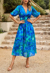 Amelia Kensington | Floral Chiffon Midi Dress For Women