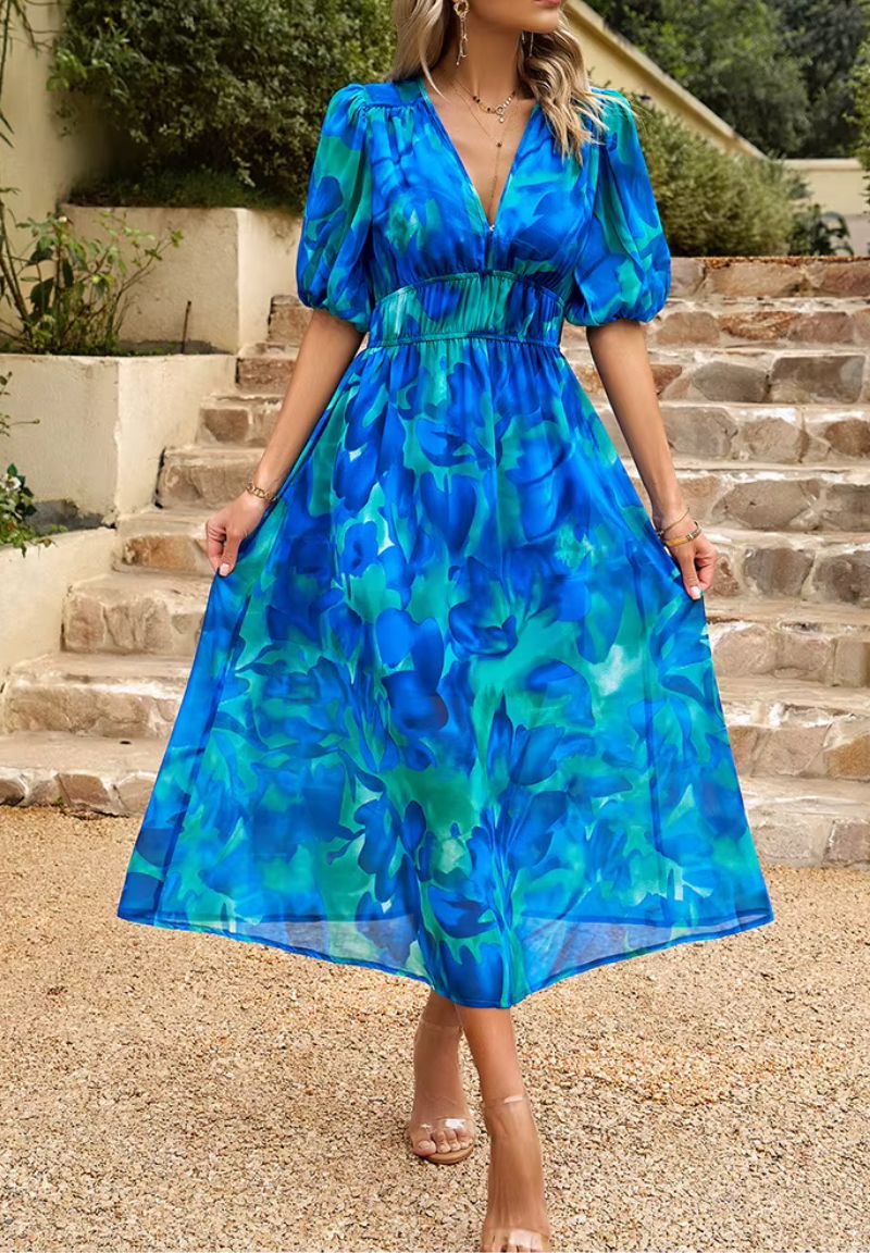 Amelia Kensington | Floral Chiffon Midi Dress For Women