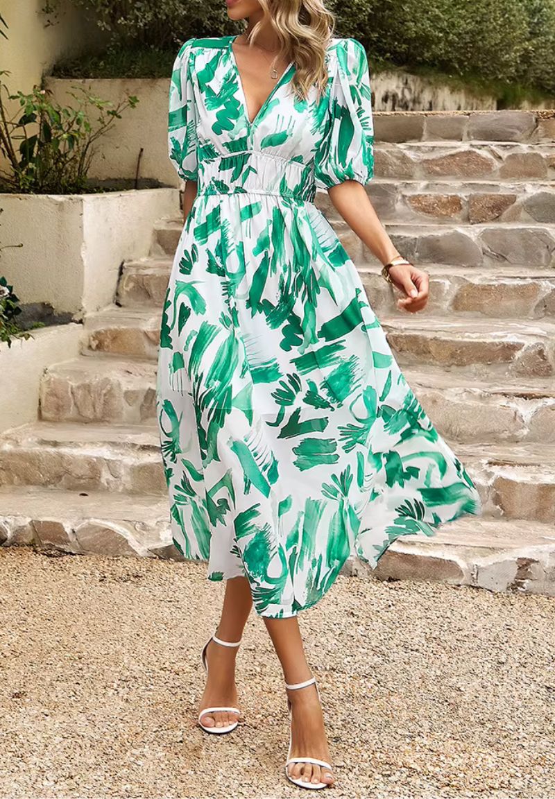 Amelia Kensington | Floral Chiffon Midi Dress For Women