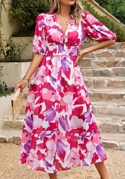 Amelia Kensington | Floral Chiffon Midi Dress For Women